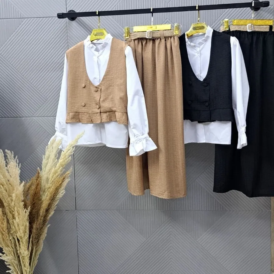 شومیز جلیقه دامن کمربند