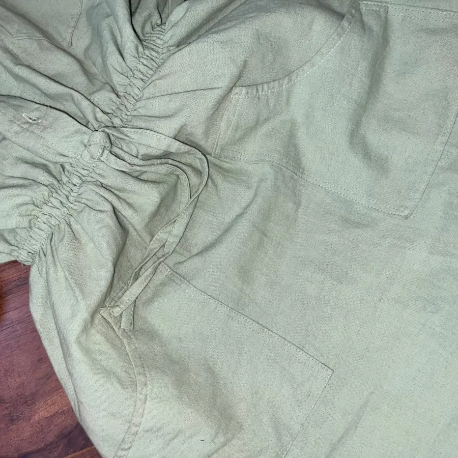 پیراهن لینن بلند مانتویی