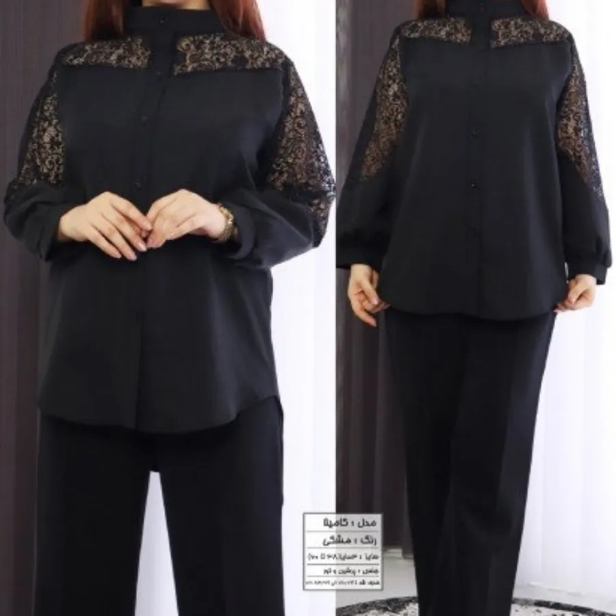 شومیز مشکی دکمه دار