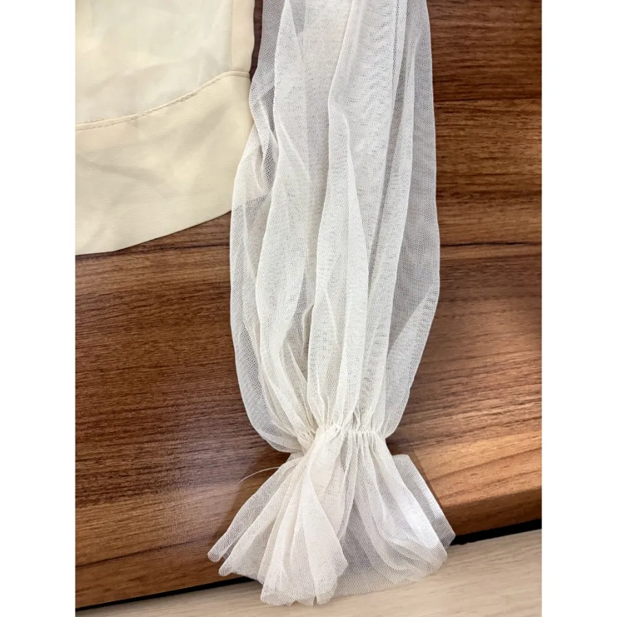 شومیز کراپ آستین پفی