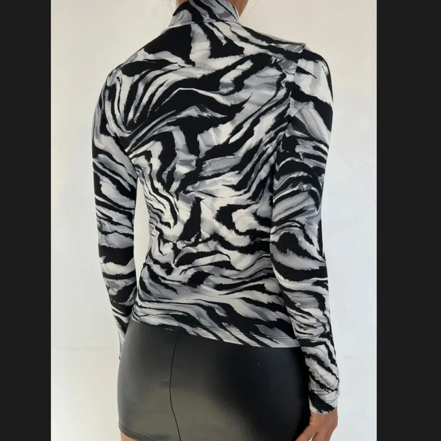 بلوز تایت زبرا مجلسی ترک