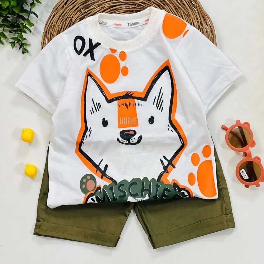 تیشرت شلوارک فاکس کتان