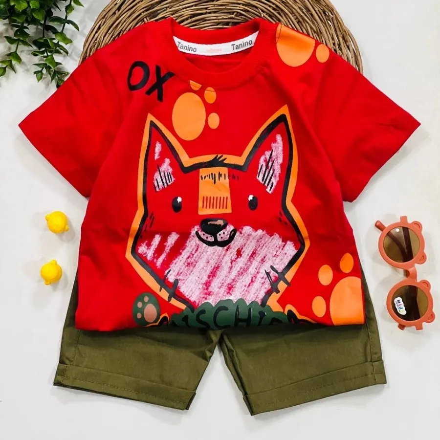 تیشرت شلوارک فاکس کتان