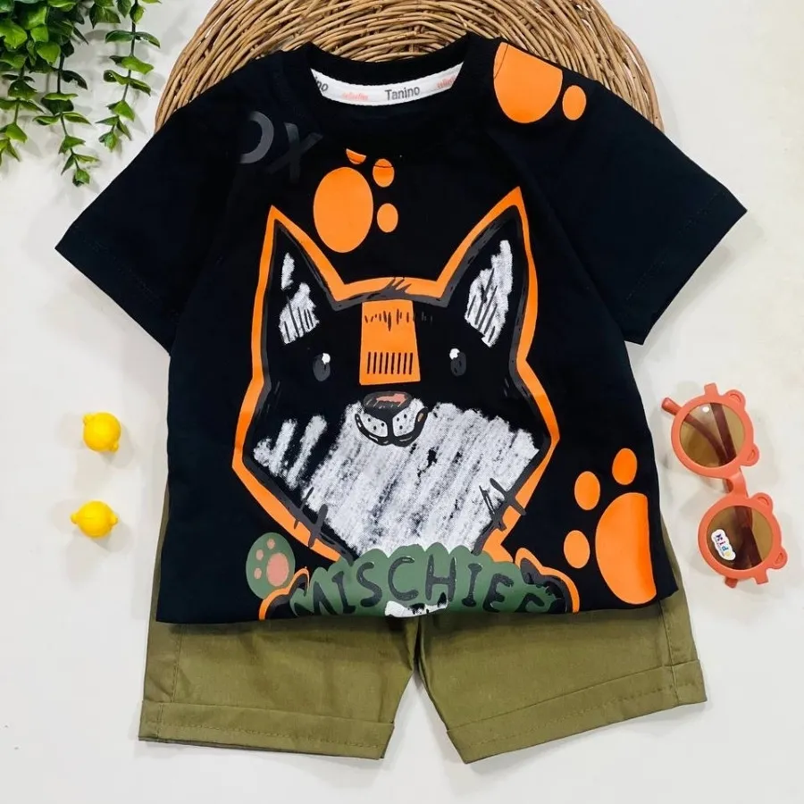 تیشرت شلوارک فاکس کتان