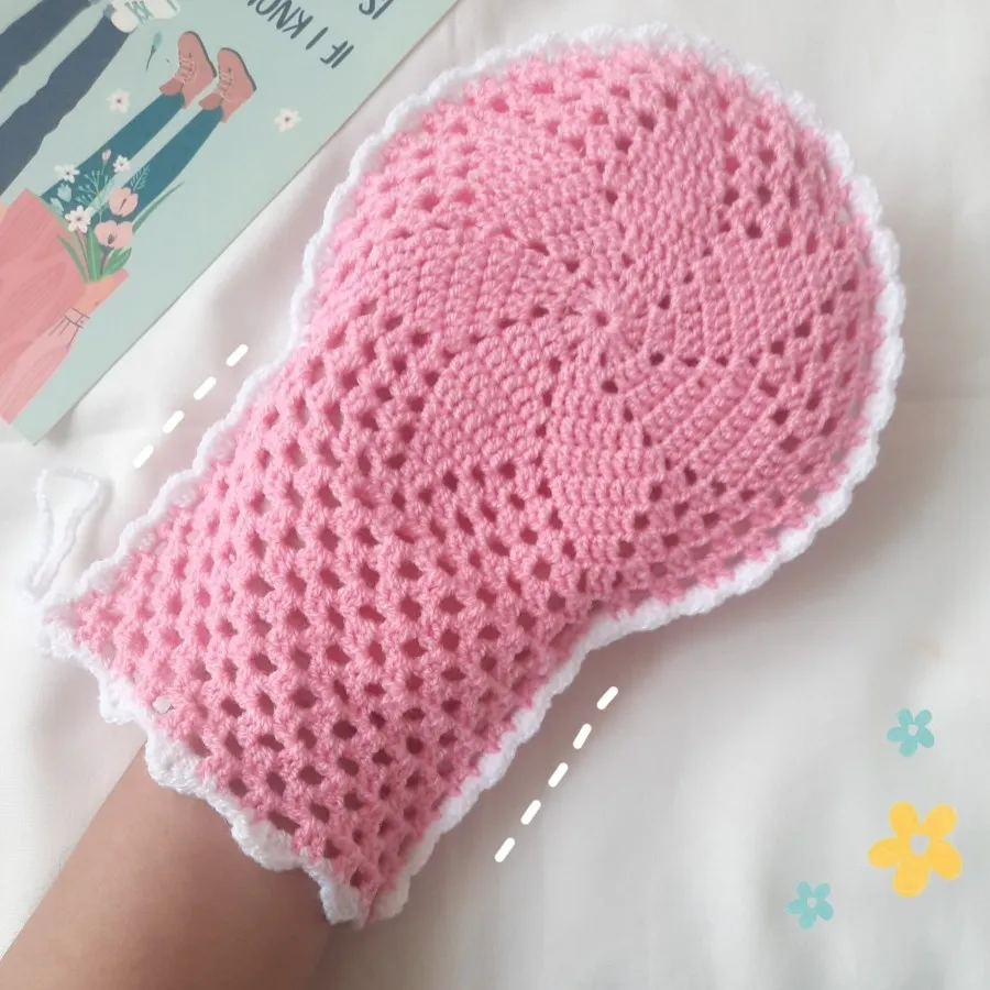 لیف حمام دستبافت طرح گل