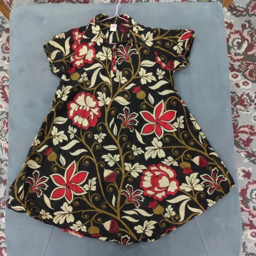 پیراهن آستین کوتاه گلدار