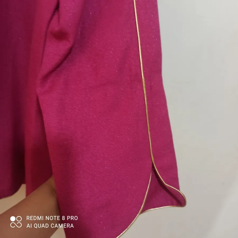 مانتو کتی سرخابی شاین دار