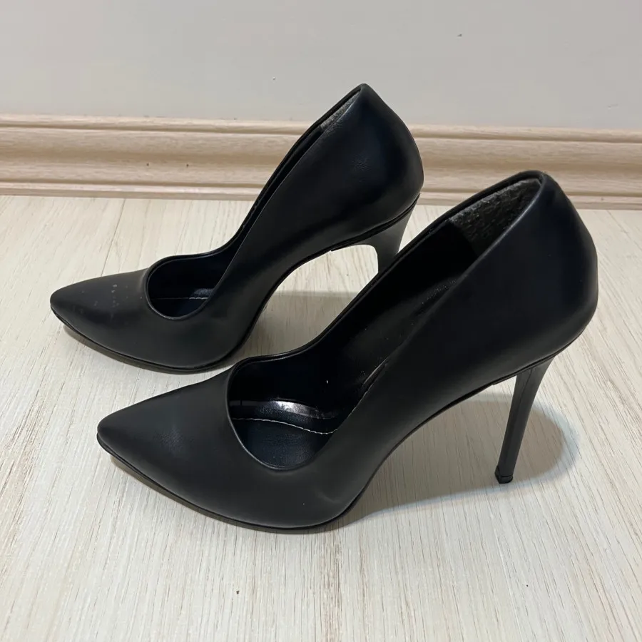 پاشنه بلند چرم مات مشکی