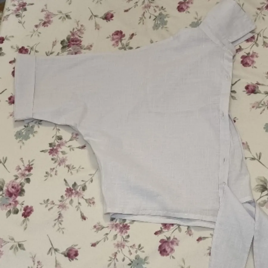 شومیز کراپ سفید لینن