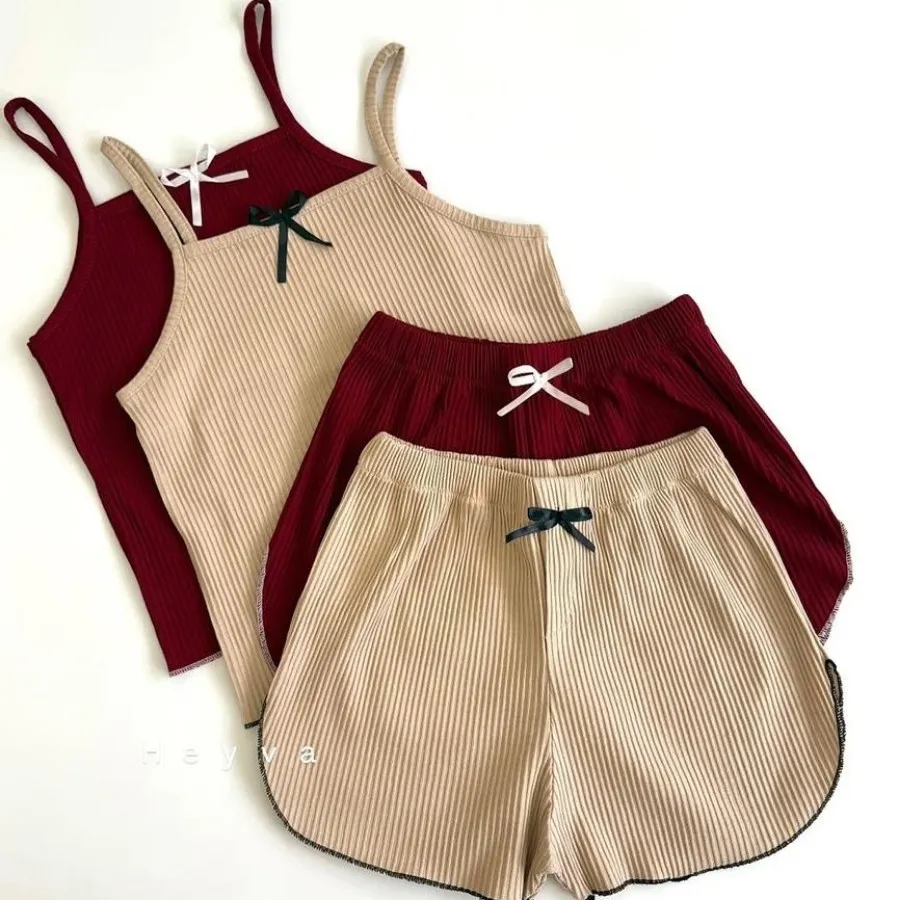 ست تاپ شلوارک پاپیون