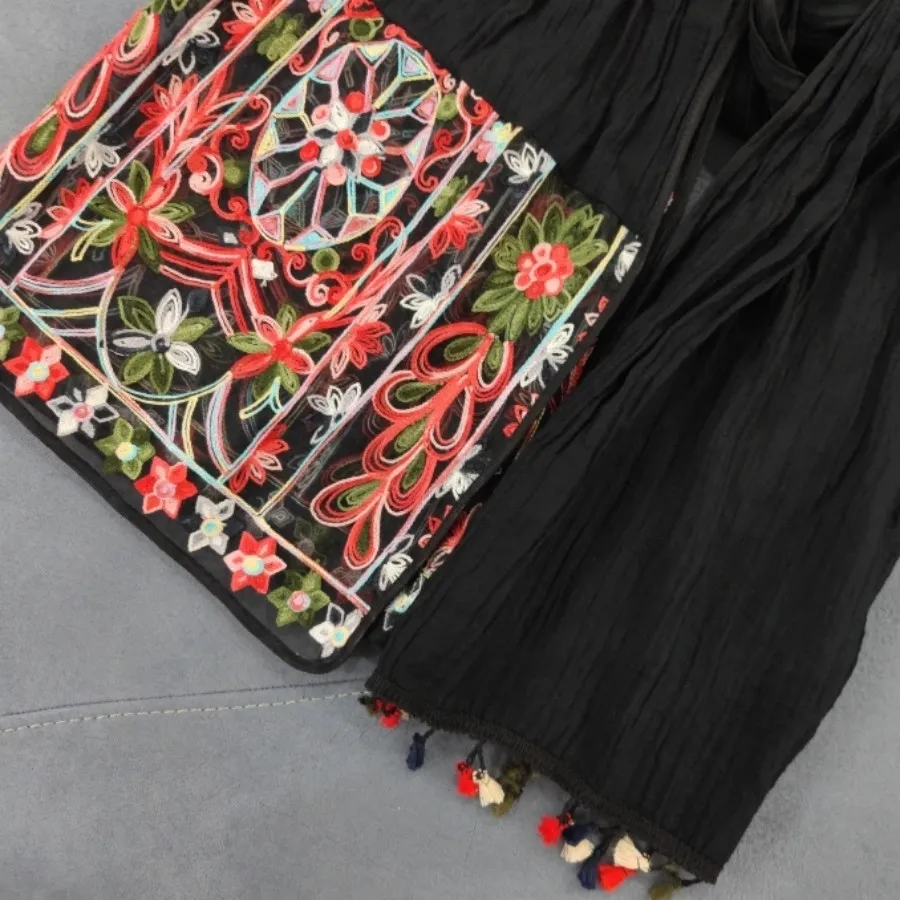 شال مجلسی مشکی و قرمز