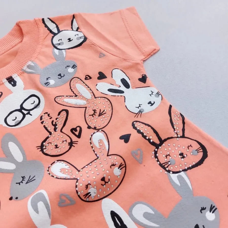 تیشرت شلوارک خرگوش نگینی