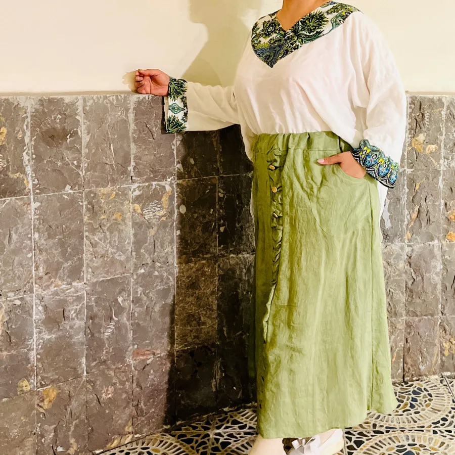 ست شومیز دامن خنک ساحلی