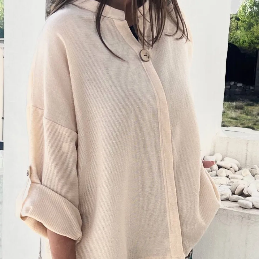 شومیز پارچه لینن کنفی