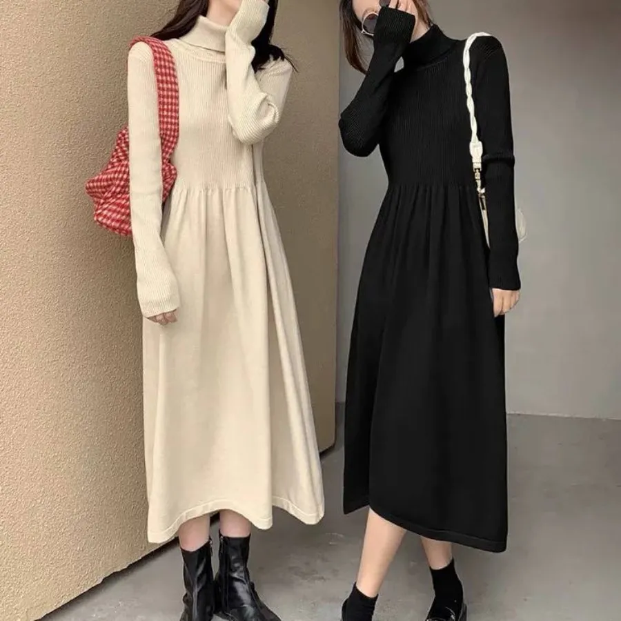 پیراهن بافت یقه اسکی گرم