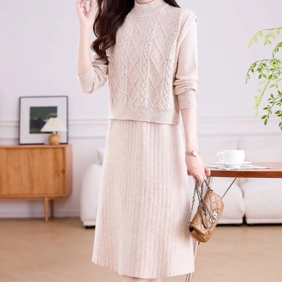 پیراهن دوتیکه بافت گرم