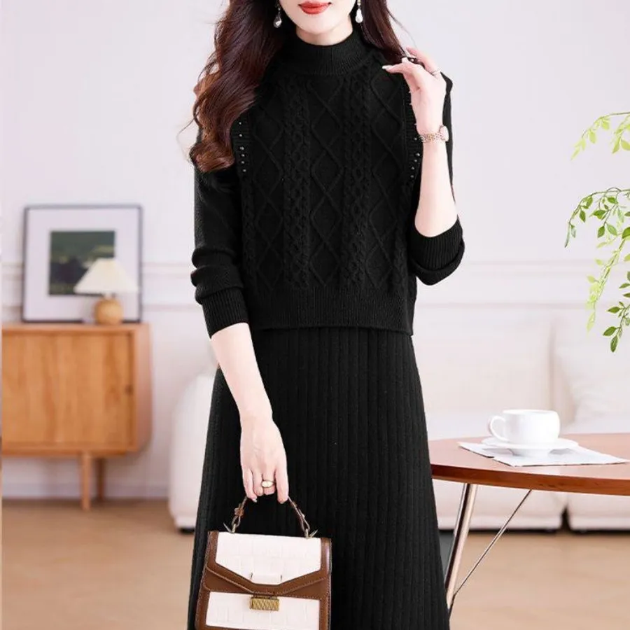 پیراهن دوتیکه بافت گرم