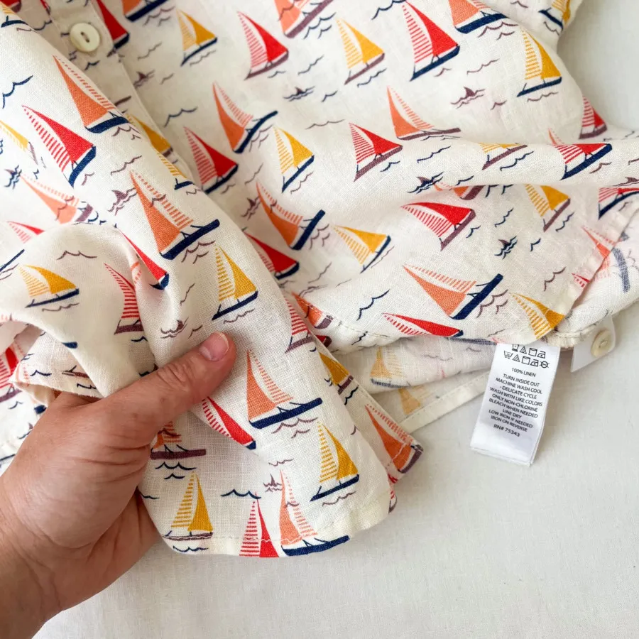 پیراهن لینن قایقی