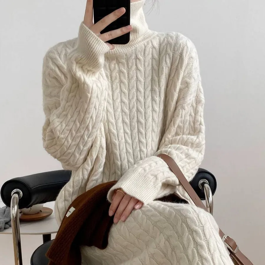 پیراهن بافت گرم بالا بلند