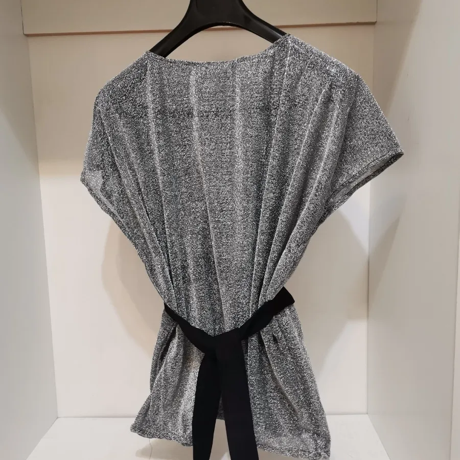 شومیز نقره ای کمرکش