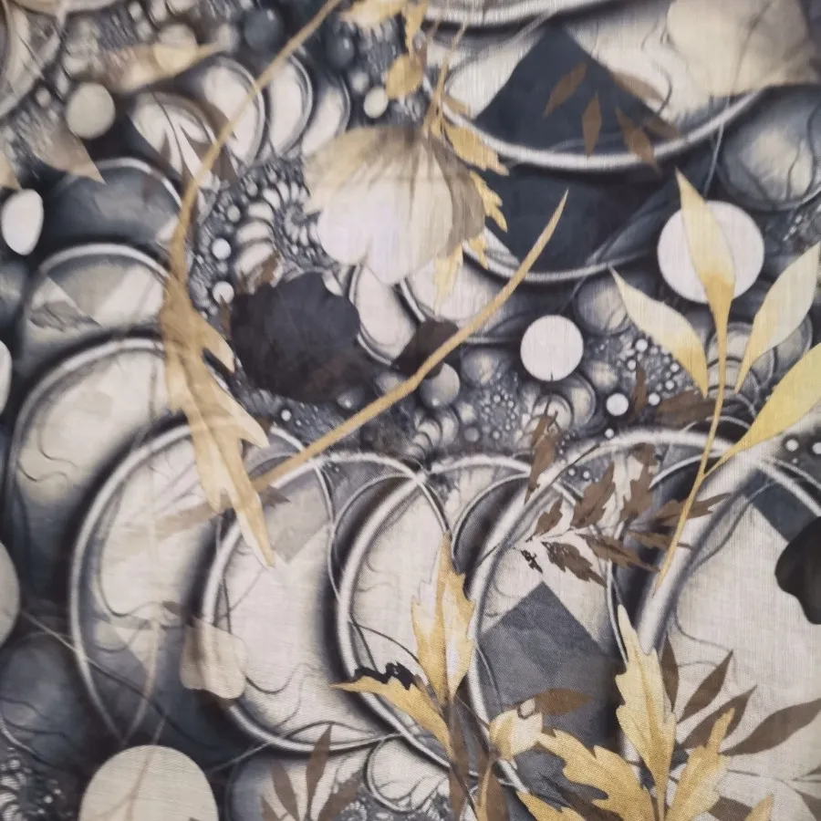 شال دودی طرحدار نخی