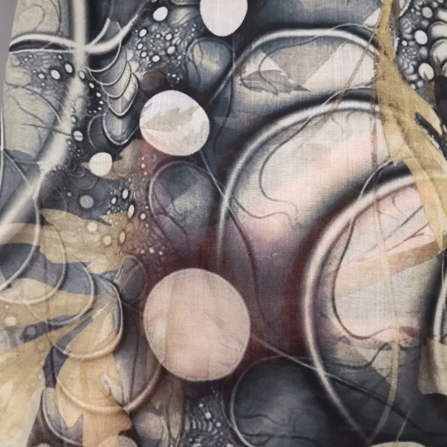 شال دودی طرحدار نخی