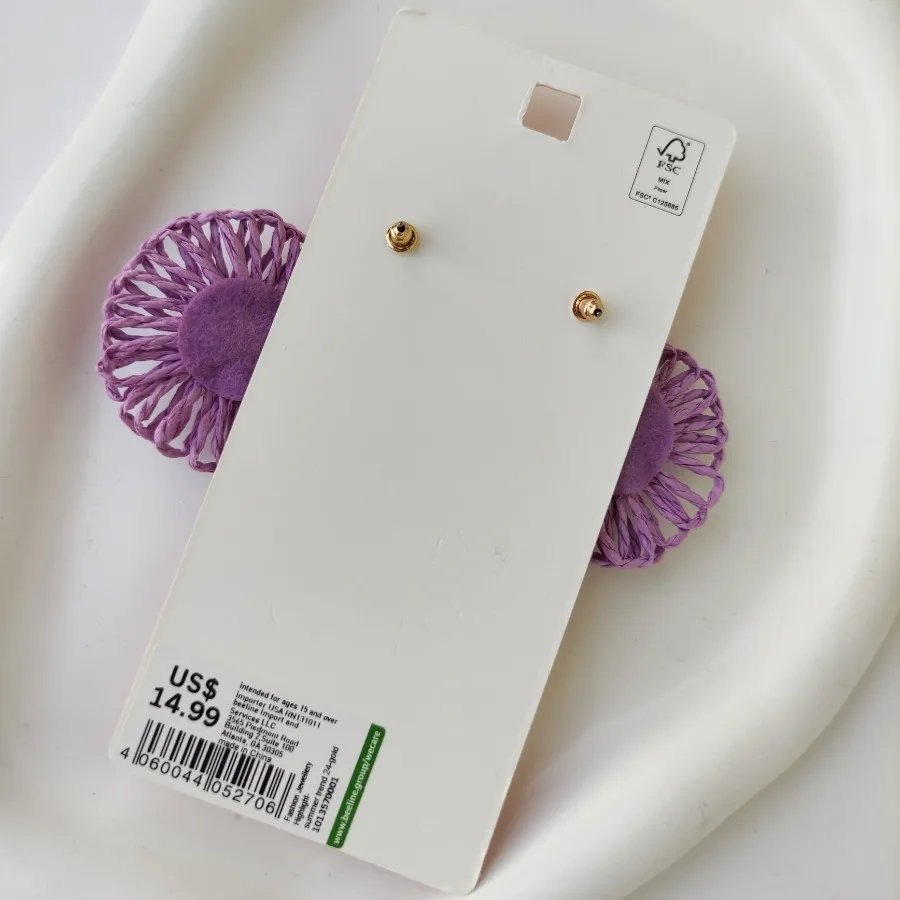 گوشواره گل حصیری رافیا