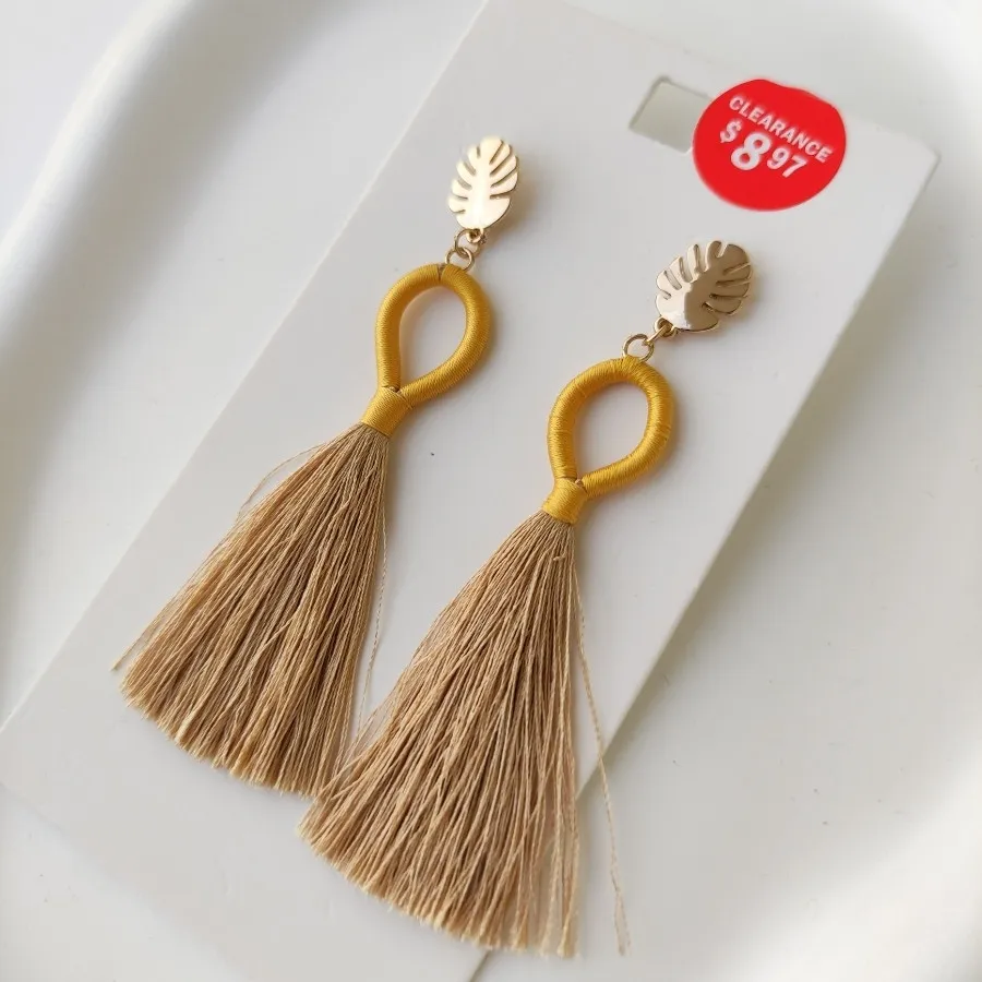 گوشواره زرد برگ انجیری