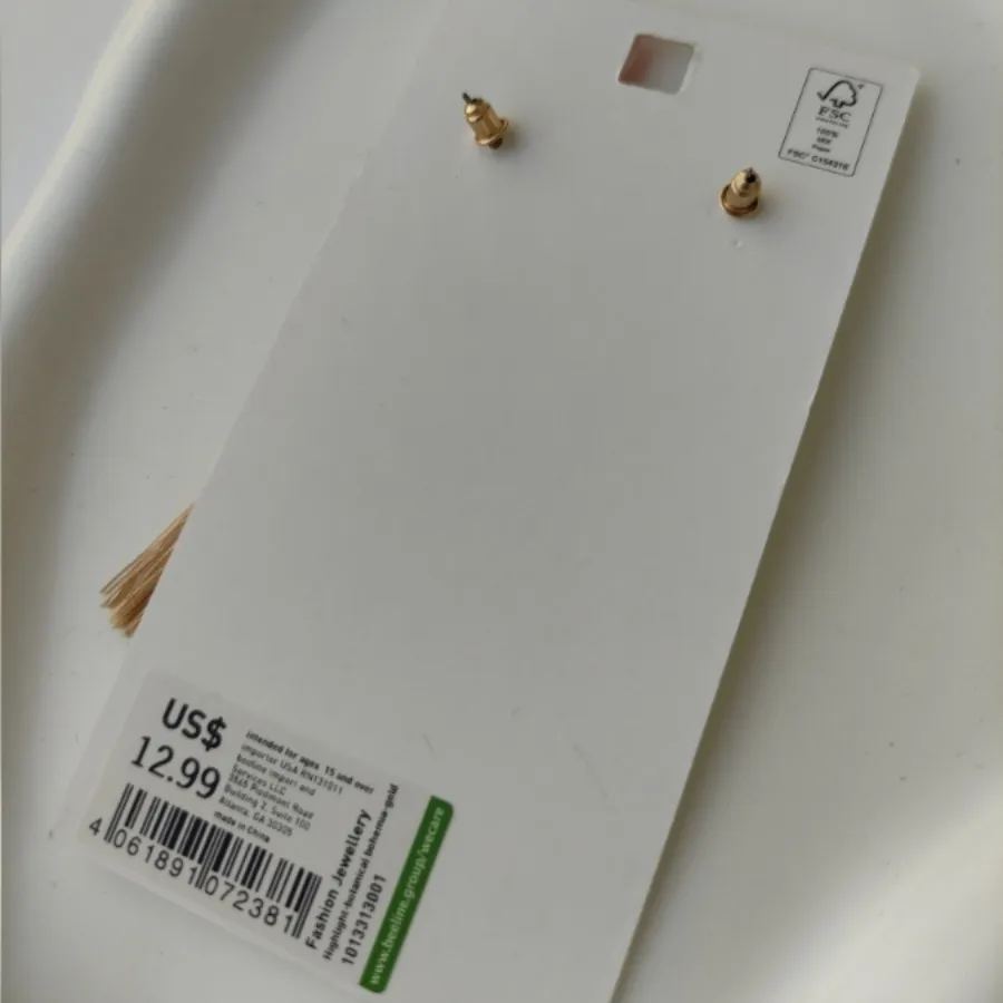 گوشواره زرد برگ انجیری