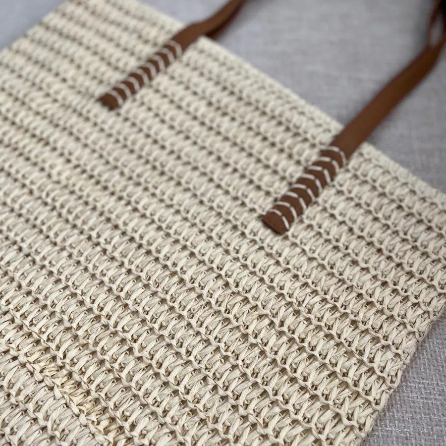 کیف رافیا بند چرمی