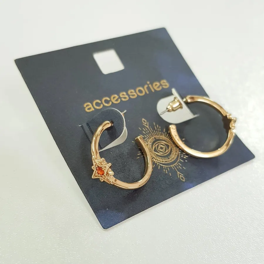 گوشواره حلقه ستاره نگینی