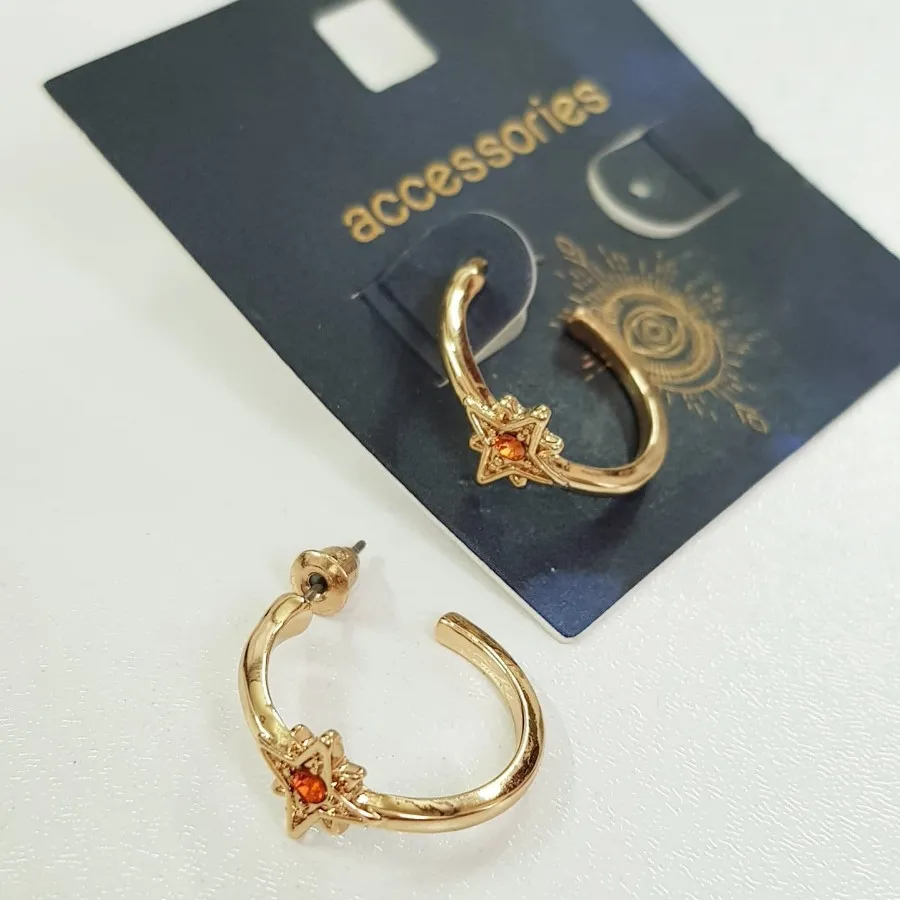 گوشواره حلقه ستاره نگینی