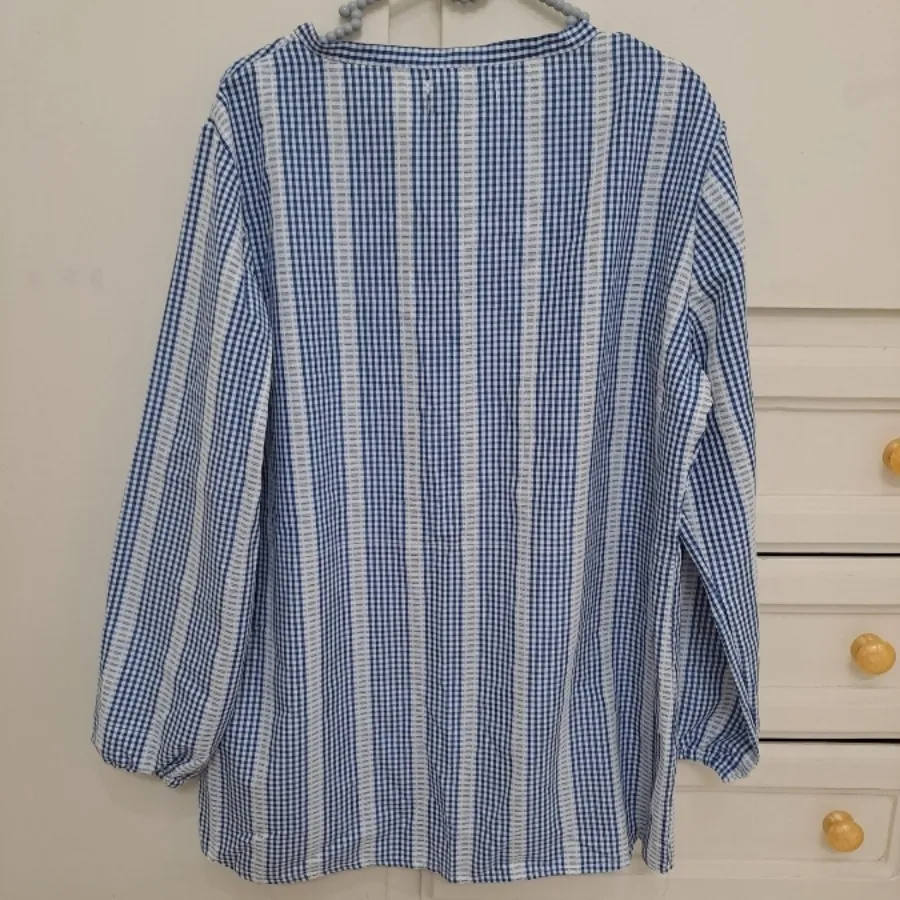 شومیز راه راه آبی