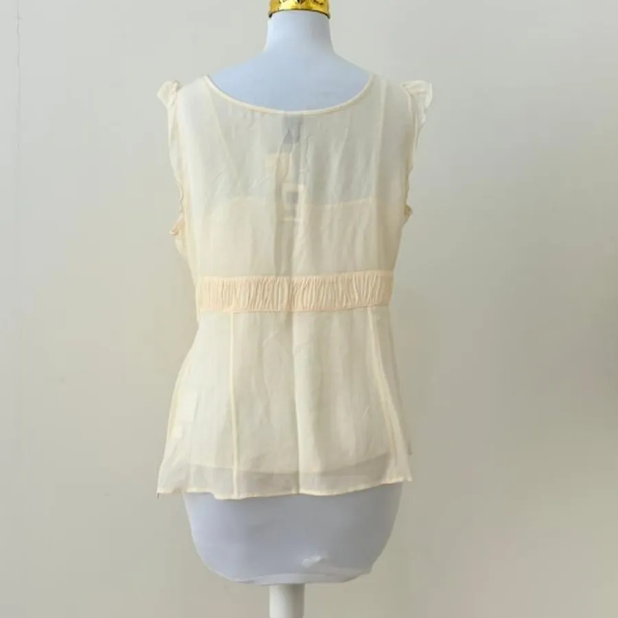 تاپ حریر کرم نخودی