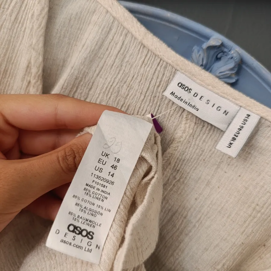 شومیز نخ لینن کرمی asos