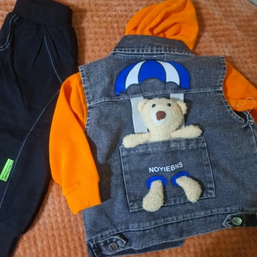 ست کت جلیقه جین بچگانه