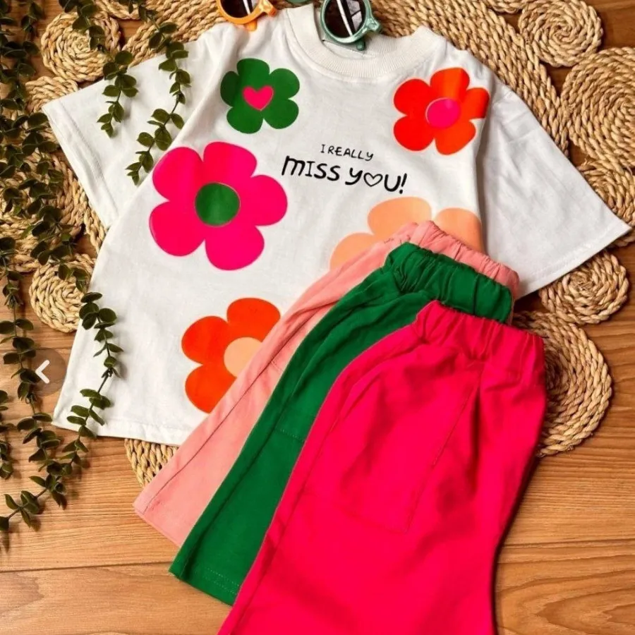 ست دخترونه گلدار بدون بند