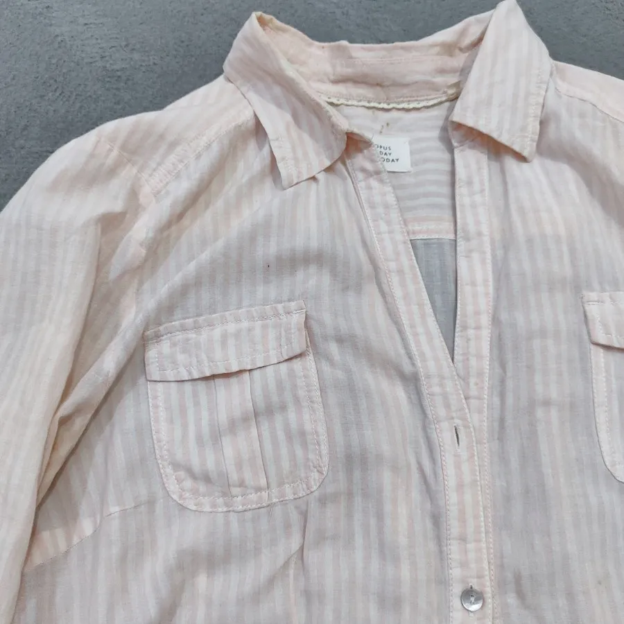 شومیز راه راه جلو باز