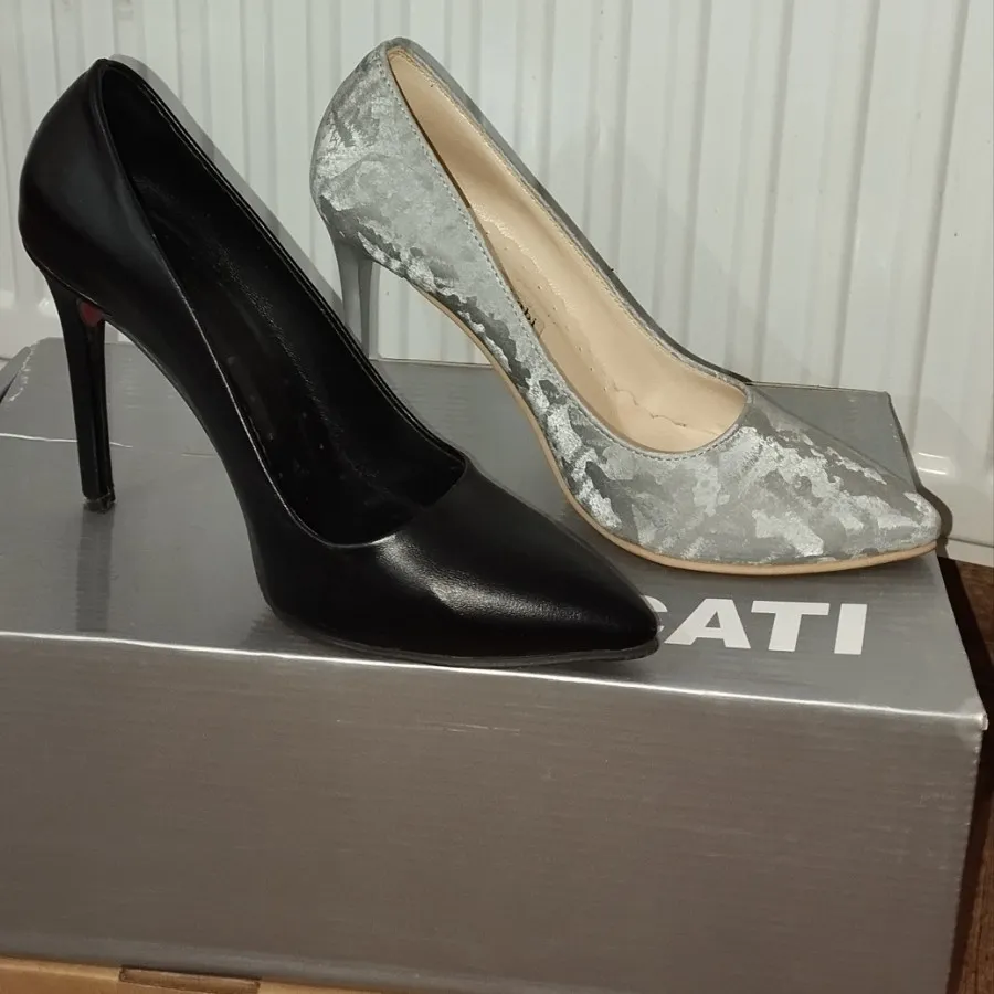 استیلتو طوسی و مشکی