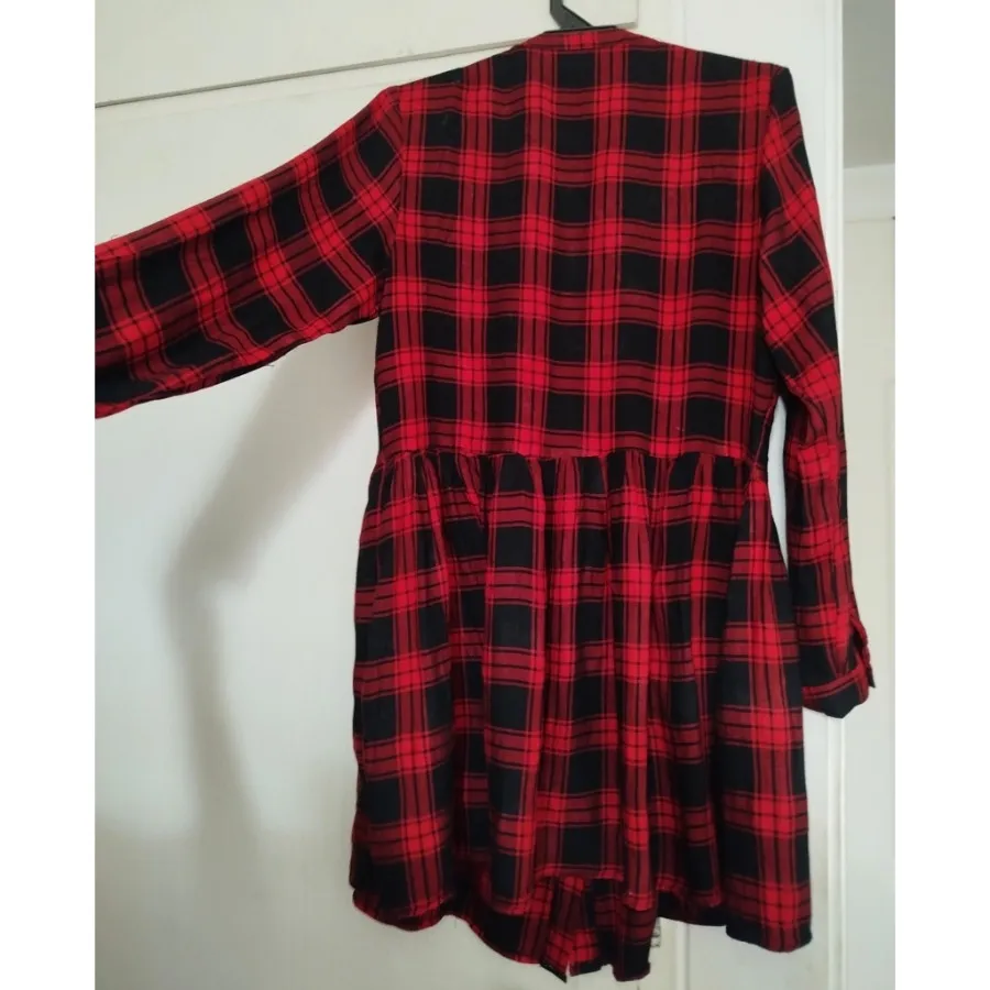 پیراهن چهارخونه قرمز مشکی