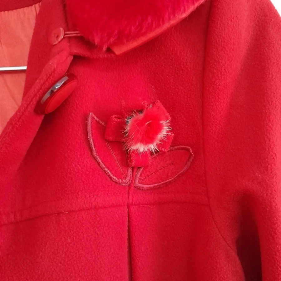 پالتوی قرمز دخترانه مجلسی