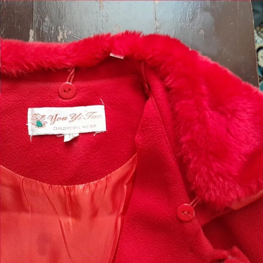 پالتوی قرمز دخترانه مجلسی