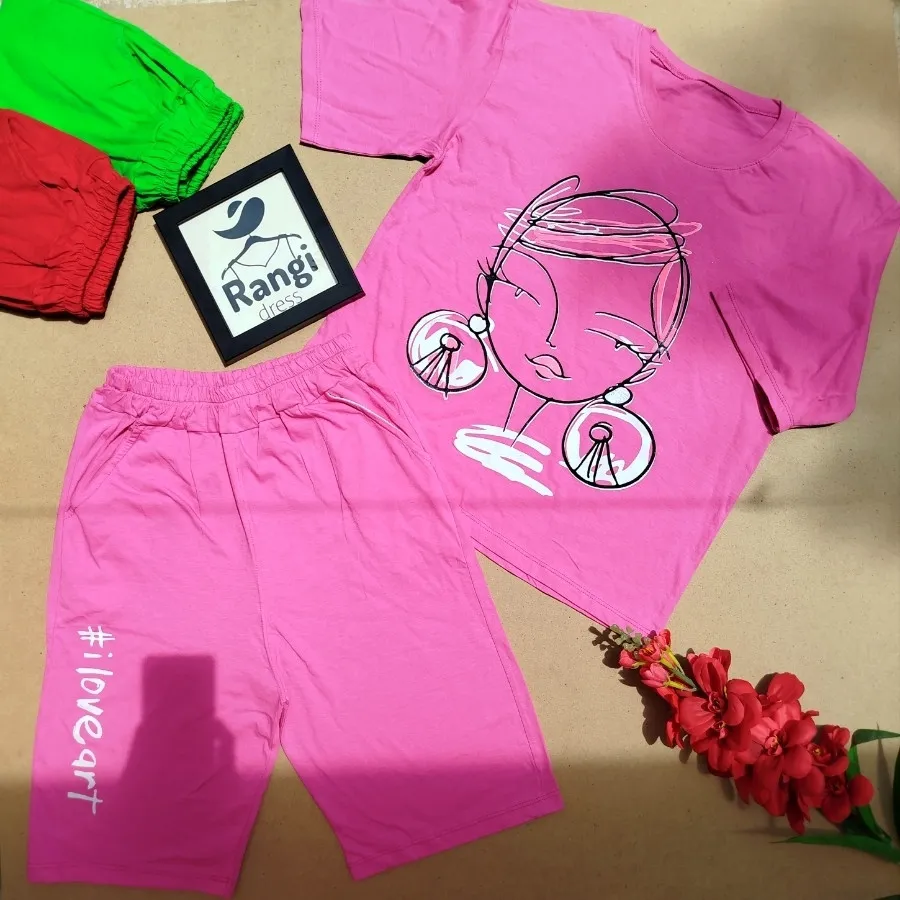 ست تیشرت شلوارک طرح دختر