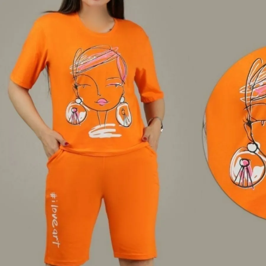 ست تیشرت شلوارک طرح دختر