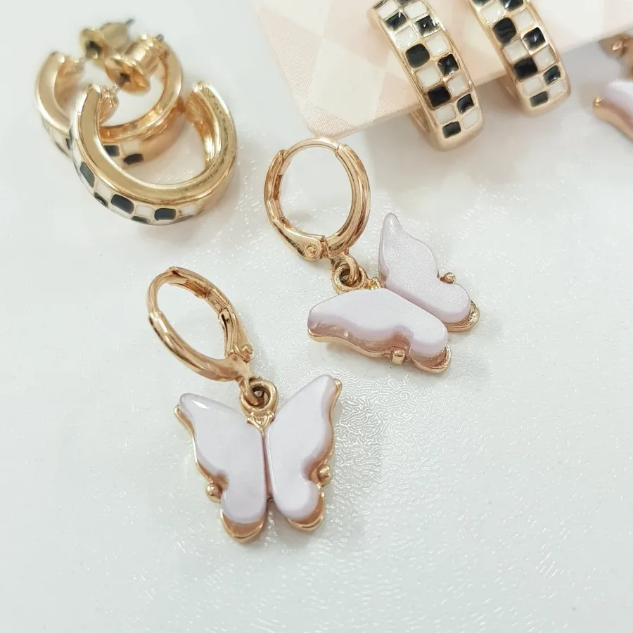 پک گوشواره قفلی طلایی