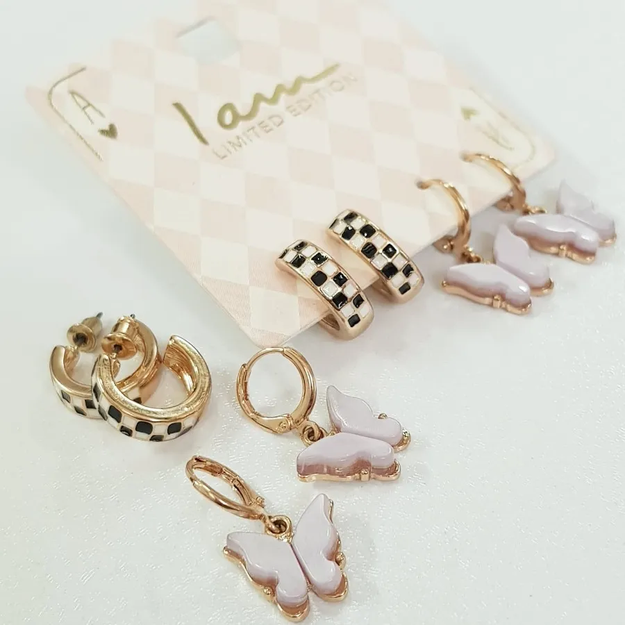 پک گوشواره قفلی طلایی