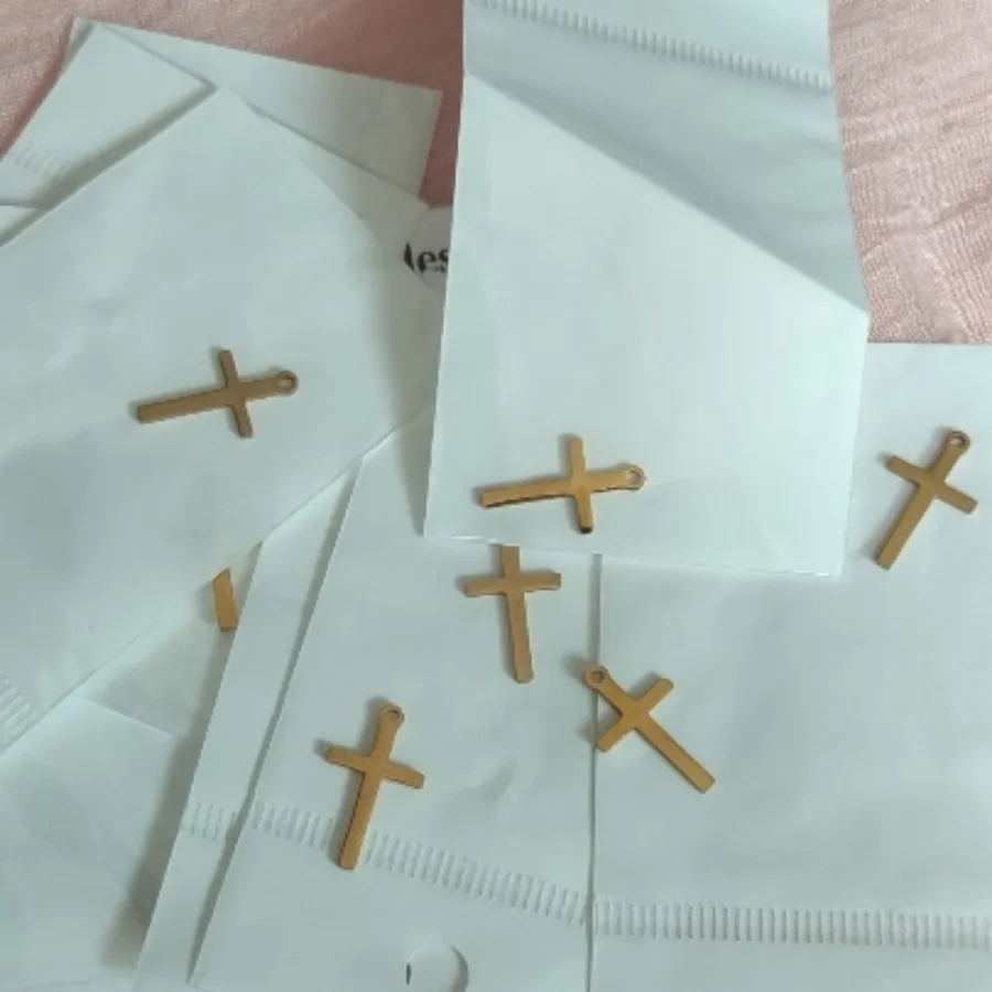 پلاک صلیب استیل کپی طلا