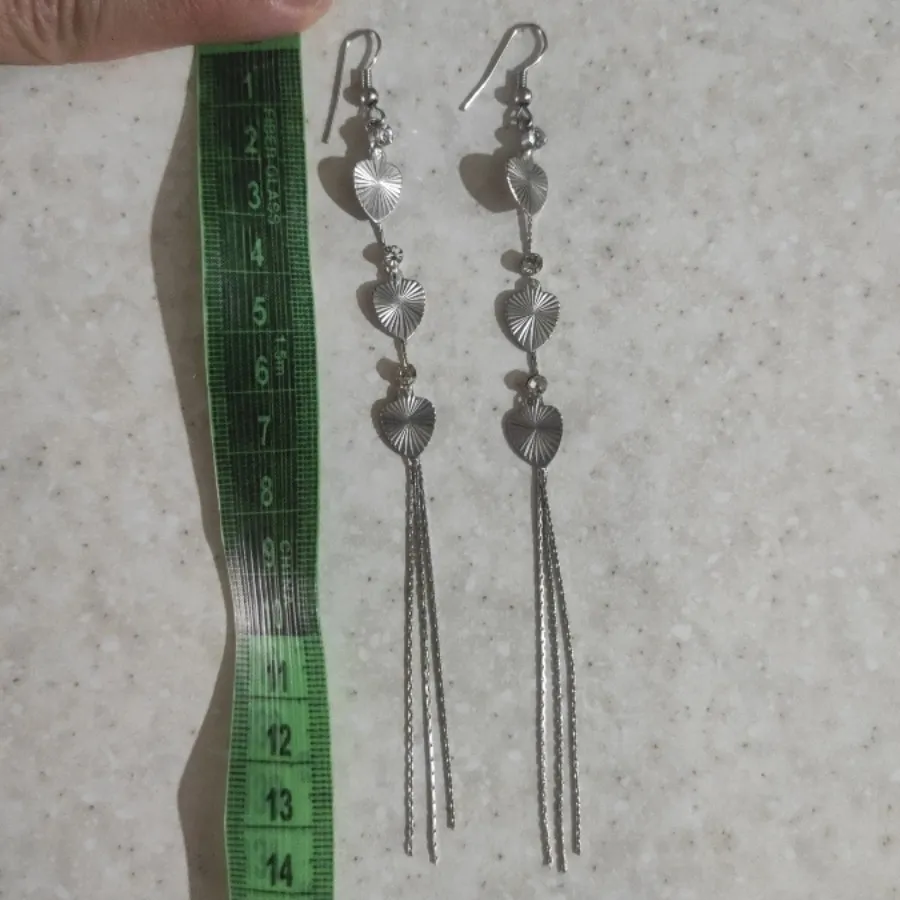 گوشواره بلند نقره ای