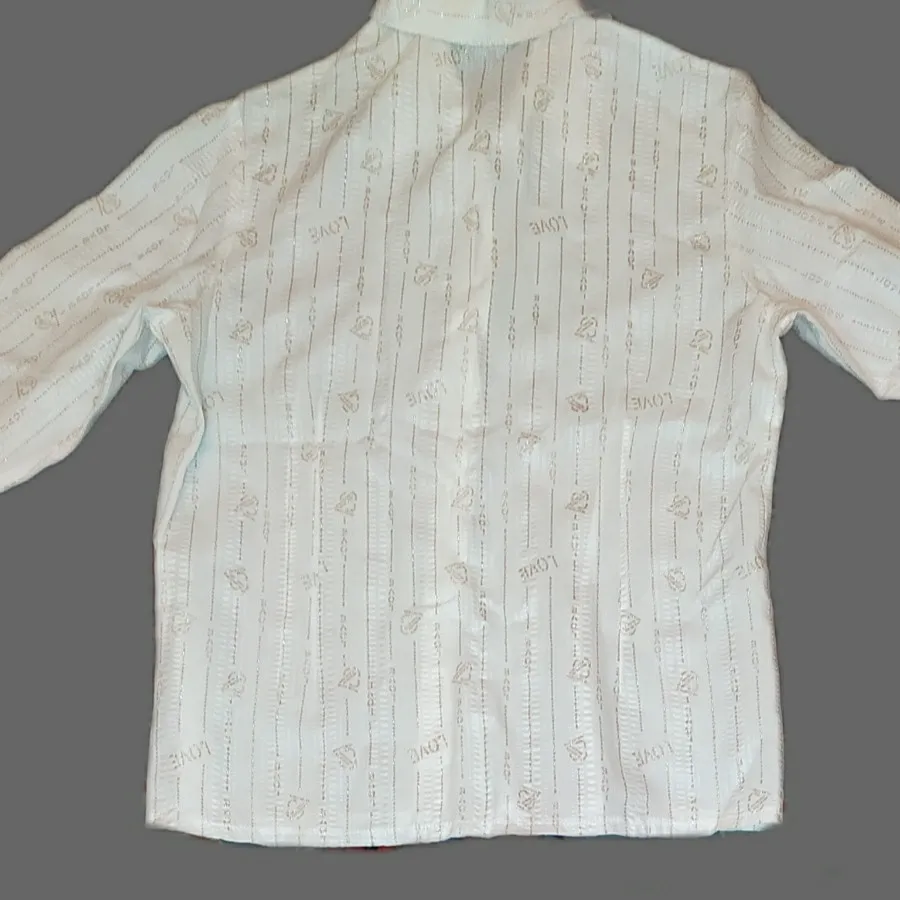 شومیز نخی سفید مجلسی