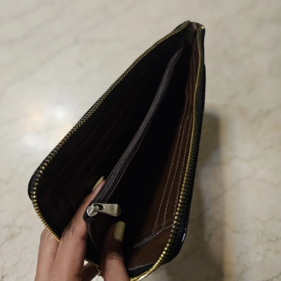 کیف پول ورنی مشکی